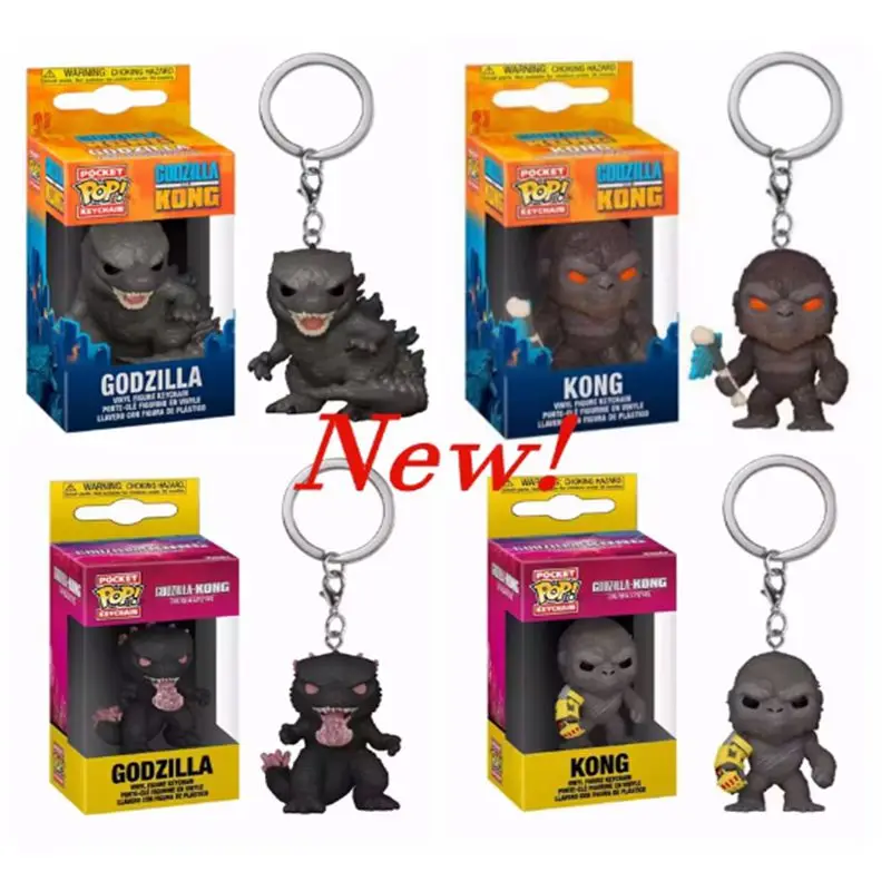 Новинка 2024 чехол FUNKO POP Pocet! Новая империя Годзилла против. Kong брелок Godzilla игрушки с
