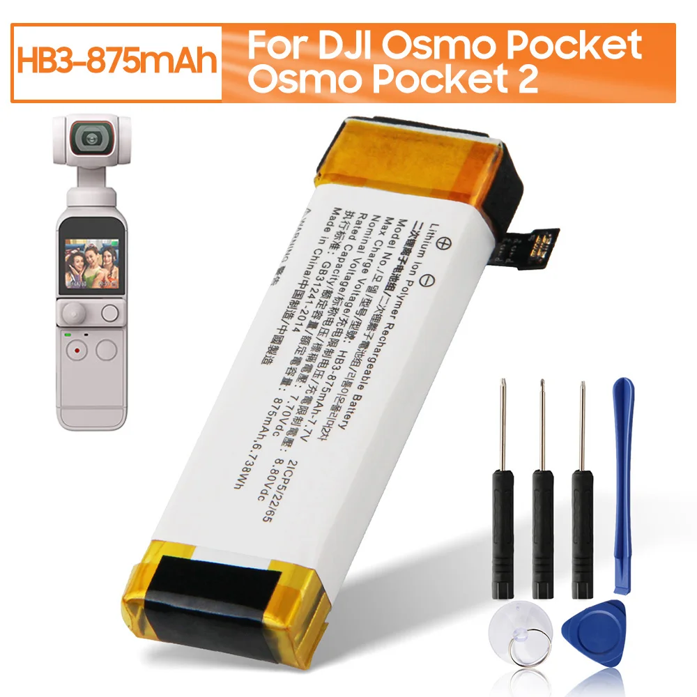 Replacement Battery HB3 for DJI Osmo Pocket Osmo Pocket II Osmo Pocket 2 Action Camera Battery 875mAh
