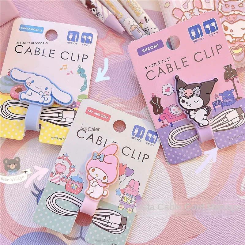 

My Melody Cinnamoroll Kuromi New Kawaii Cartoon Silicone Data Cable Organizer Anime Cute Headphone Cable Data Cable Storage Gift