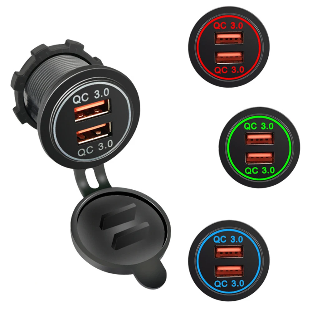 

Зарядное устройство QC 3,0 с двумя USB-портами, 12-24 В