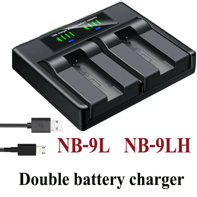 

Dual Battery Charger For Canon NB-9L PowerShot ELPH 530 SD4500 IXUS 1000 IXY 50S