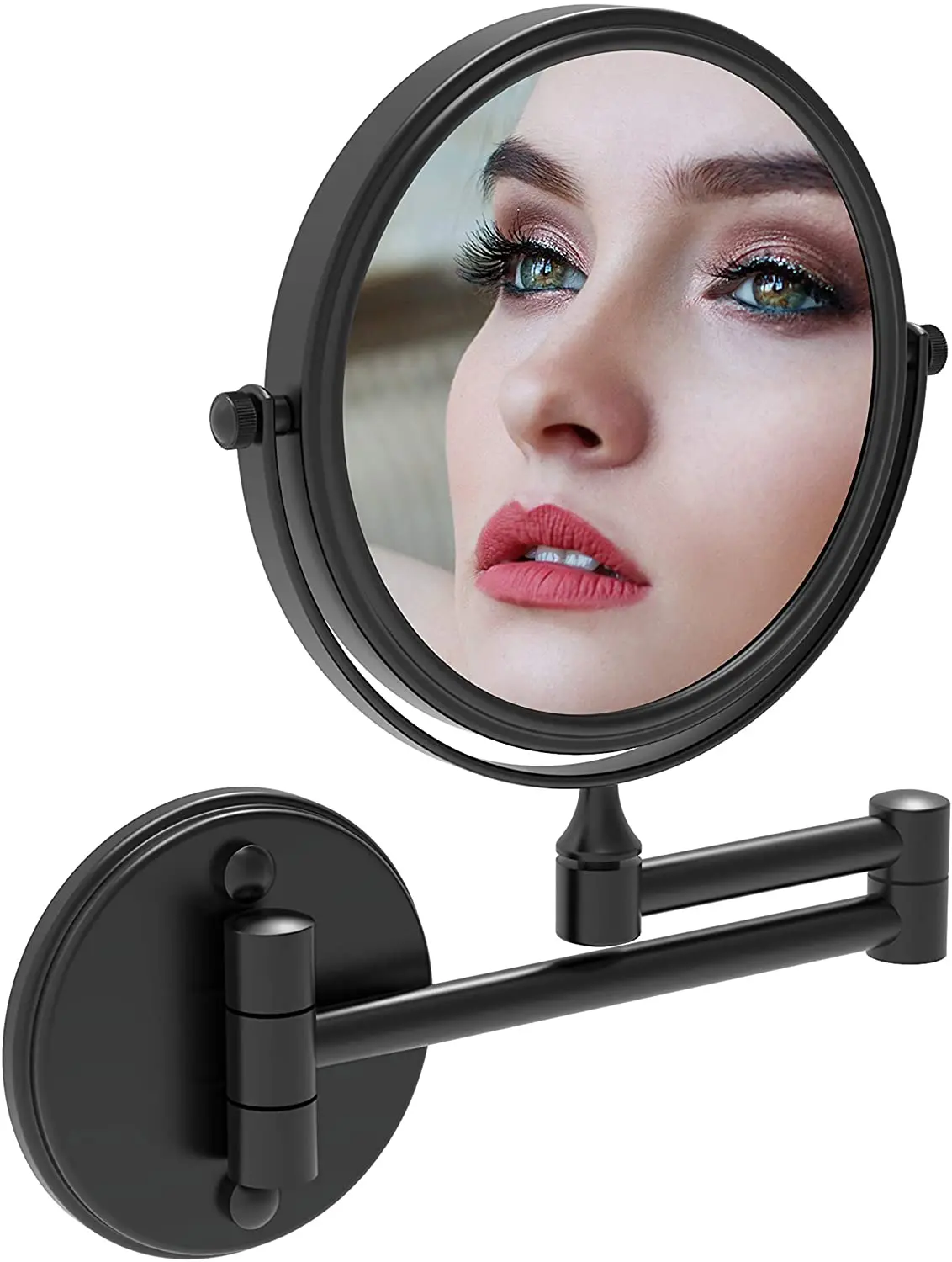 

8-Inch Two-Sided Wall Mount Swivel Makeup Mirror Shaving Mirror with 10x Magnification 12-Inch Extension Degree Rotation Matte