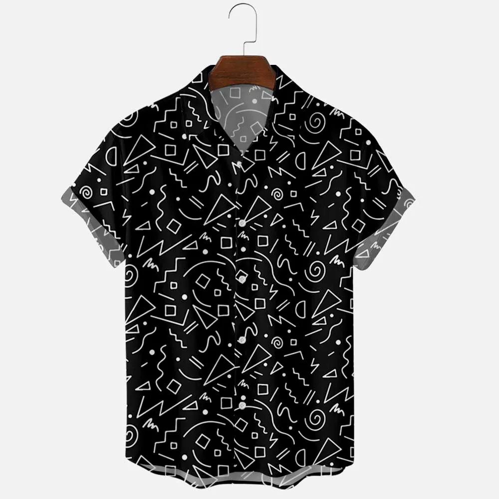 

Men's shirt Y2k hombre shredded pattern 3D print short shirt men's street Hawaii retro shirt Harajuku men's shirt