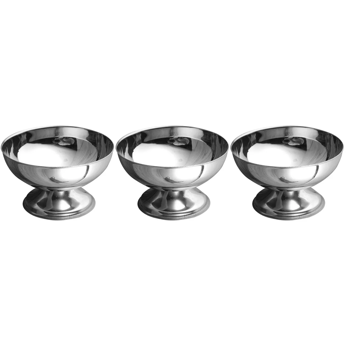 

Bowl Stainless Steel Sundae Bowls Fruit Cup Cups Ice Dessert Salad Condiment Pudding Prep Canningcereal Jars Cream Footed
