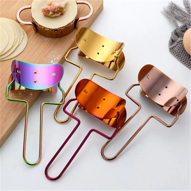 

1 шт. прижимная машина для теста, вареники из нержавеющей стали, кухонная утварь для пельменей, радужная Наполняющая ложка W raper, Золотая прижимная машина для теста