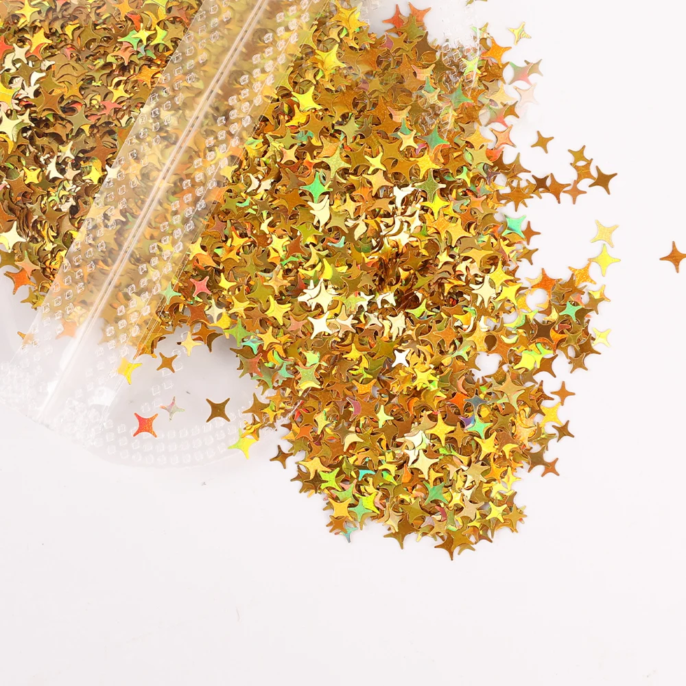 Лазерные блестки Звезда Дизайн ногтей голографический блеск блестящие 5 цветов