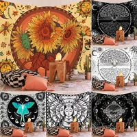 tarot gold sun face home decor wall hanging indian yoga indian sunflower wall tapestry decorations living room 200x150 150x100