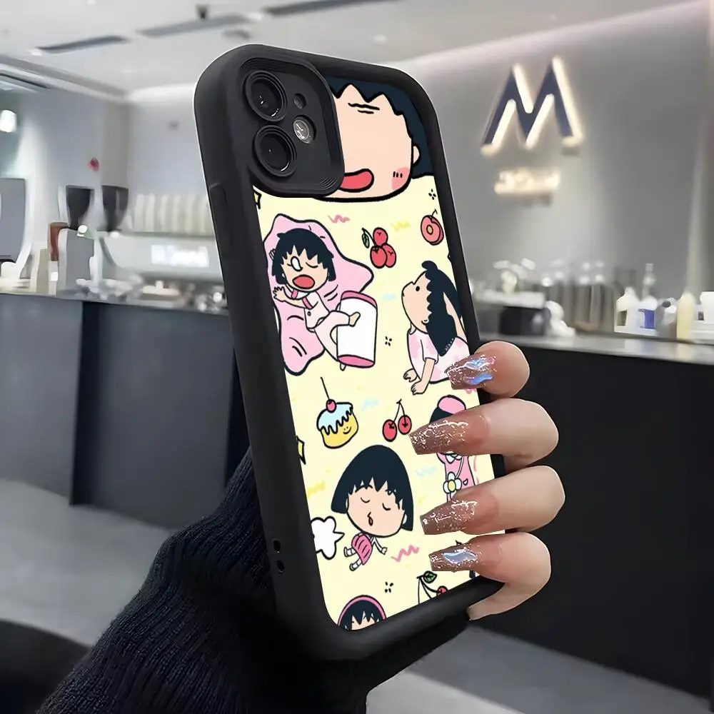 Чехол для телефона C-Chibi M-Maruko-chan для IPhone Air 17 Pro Max 16 E 15 14 Pro Max 13 12 11 Mini Plus, мягкий силиконовый черный чехол (art.: 3920dbb6f451f) - 3920dbb6f451f