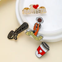 drip coffee tool brooch fashion classic enamel glaze coffee cup badge pin women clothes lapel pin jewelry gifts