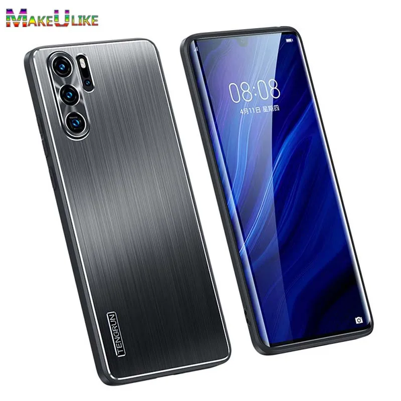 

Brushed Metal Case for Huawei P30 Pro Case Silicone Bumper Shock Proof Protect Cover for Huawei P50 P40 P30 Pro P30Pro Case