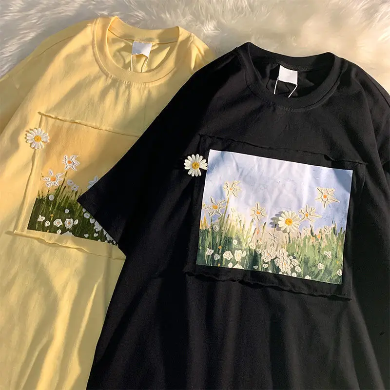 Женские футболки с рисунком красивых цветов и хризантем женская футболка