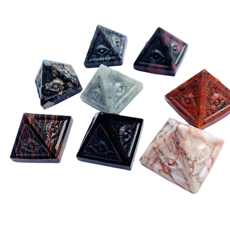 Миниатюрный кварцевый кристалл видящий глаз Провиденса пирамида случайный