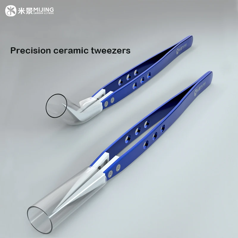 

Пинцет MiJing с прямым наконечником и изогнутым наконечником, керамический Пинцет из нержавеющей стали с точным захватом, подходит для ремонта электроники, летающих проводов