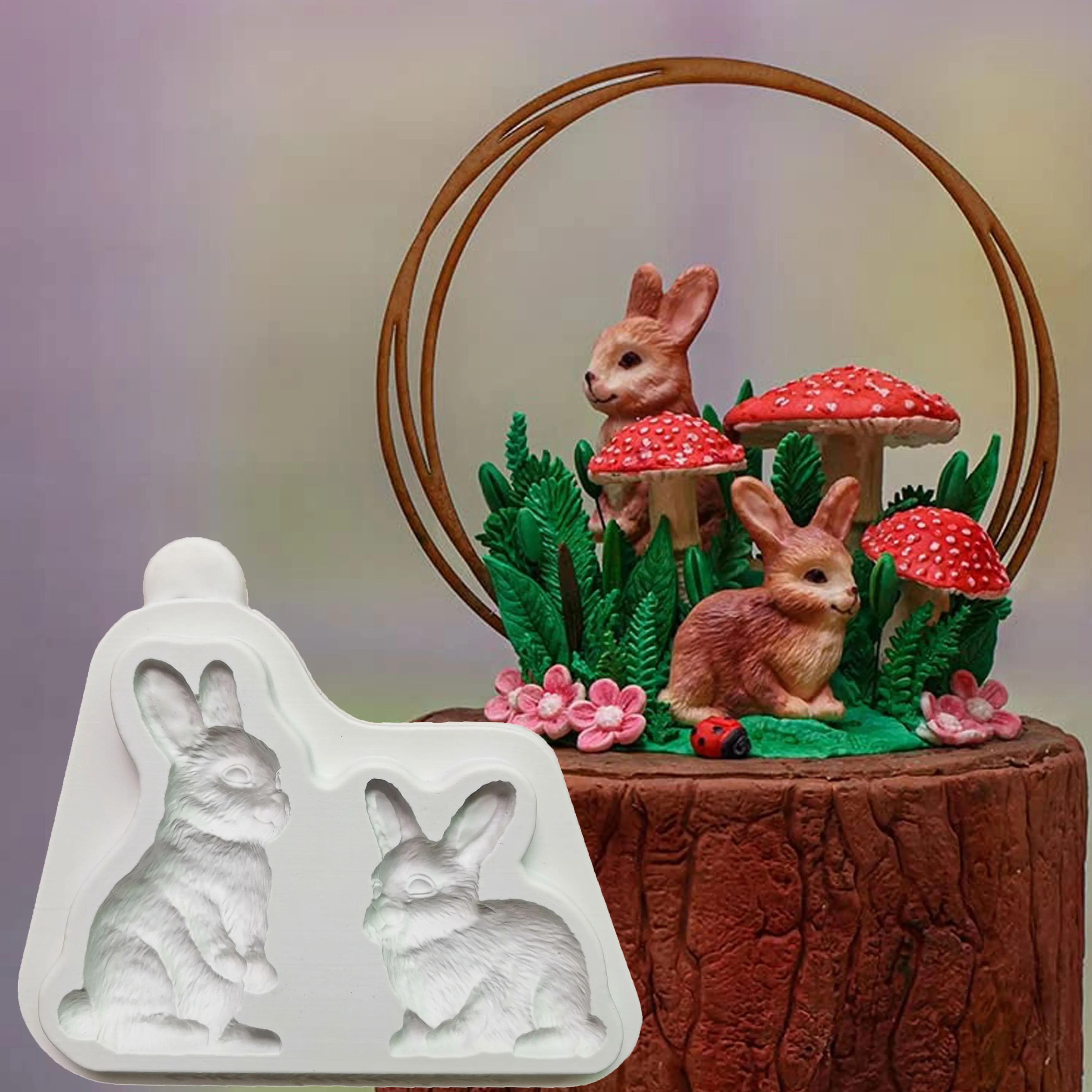 

Rabbits & Bunny Silicone Mould Fondant Cake Tool Gumpaste Mould, Sugarcraft, Chocolate Forms,Kitchen Accessories