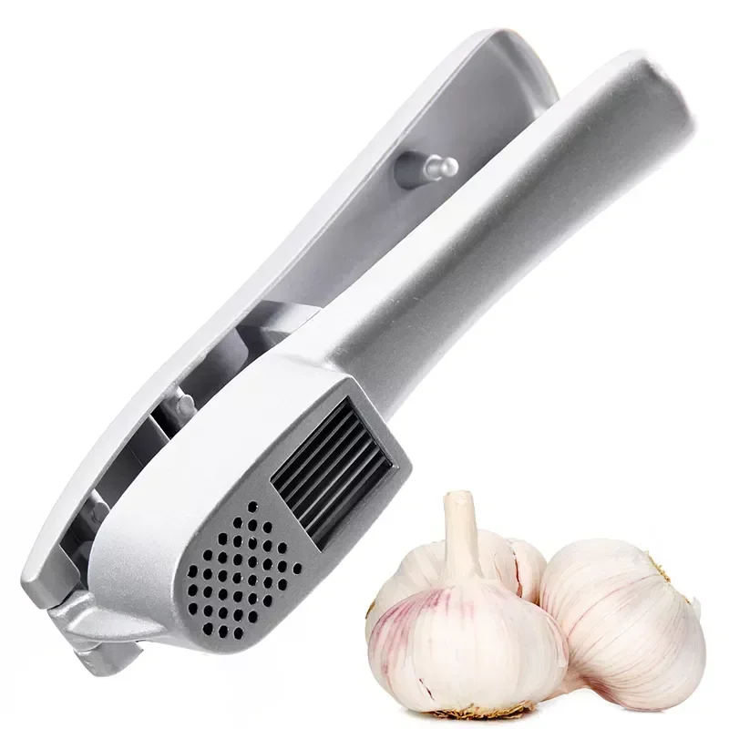 

Garlic Press & Slicer 2 in 1 - Aluminium Garlic & Ginger Mincer and Slicer - with Slicing and Grinding - Kitchen