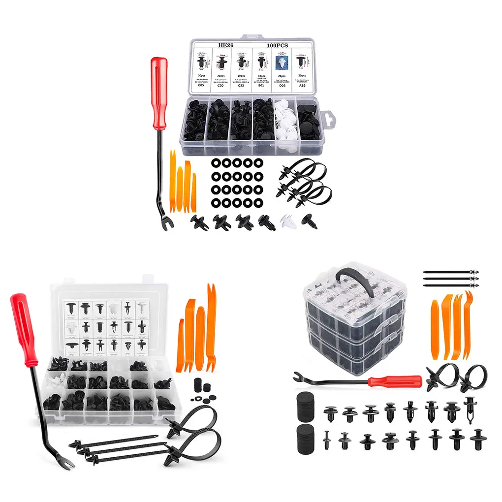 

Auto Fastener Parts Plastic Rivets Bumper Retainer Clips Car Door Trim Panel Mixed Multiple Specifications Accessories Tools Set
