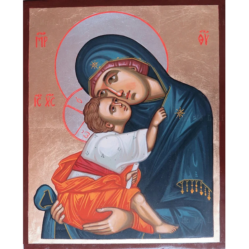

Святая Мария, сладкий поцелуи, неувядающий цветок, горящий куст, греческая Православная икона, холст, настенное искусство от Ho Me Lili для декор...
