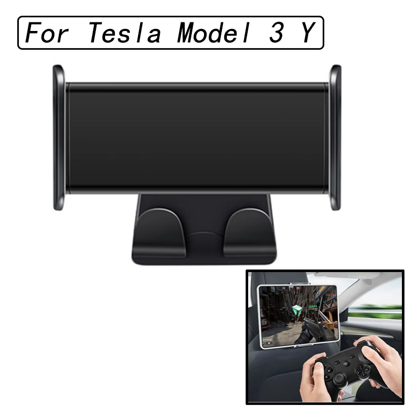 

Back Seat Phone Holder Hook For Tesla Model 3 Y For Tablet PC iPad Mini Support 360 Degree Rotate Stand Auto Headrest Bracket