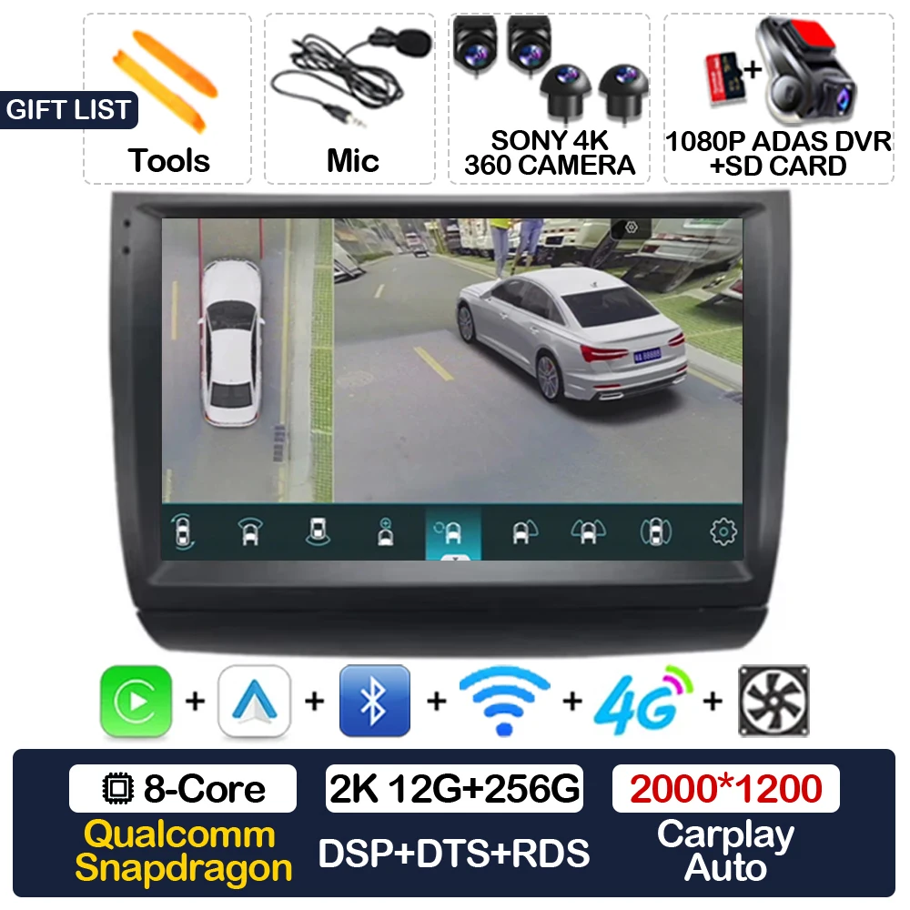 

Android 15 Carplay Auto для Toyota Prius 20 2002 2003 2004 2005 2006 2007 2008 2009 Мультимедийный плеер Автомобильный радиоприемник WIFI + 4G GPS NAVI