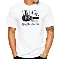 1975 aging like a fine wine mens white t shirt birthday gift casual tee shirt