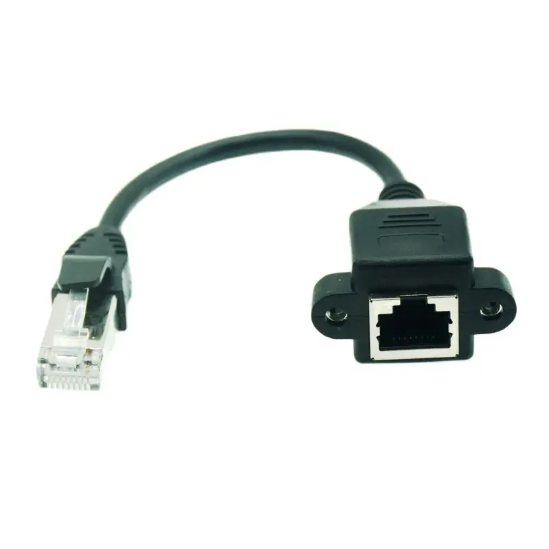 15cm 30cm 60cm Extension Network LAN Screw RJ45 Cable Panel Male To Female Mount Ethernet Extend Cord RJ 45 Ethernet Cable
