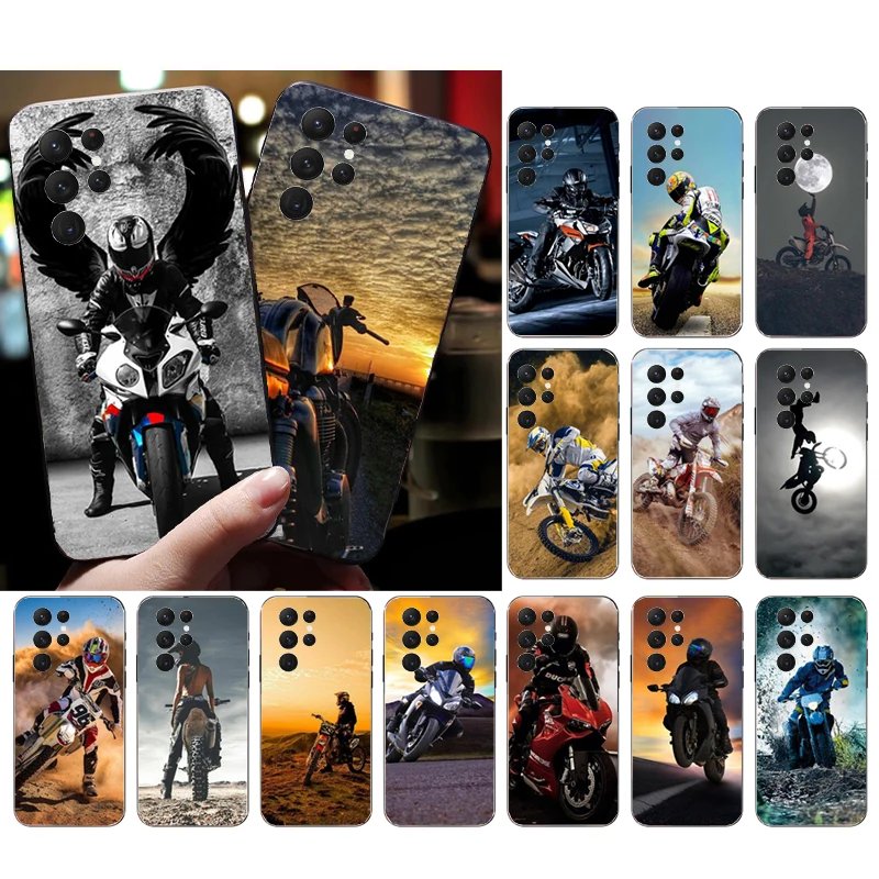 

Phone Case for Samsung Galaxy S23 S22 S20 Note20 Ultra S20 S22 S21 S10 S9 Plus S10E S20FE Note10Plus Note9 Motorcycle Sports