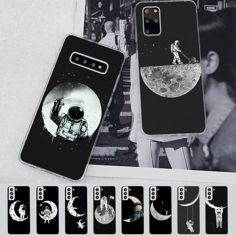 

Space Moon Phone Case for Samsung S21 A10 for Redmi Note 7 9 for Huawei P30Pro Honor 8X 10i cover
