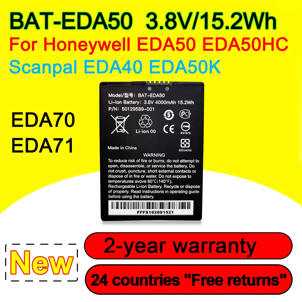 Сменный аккумулятор BAT-EDA50 для Honeywell Scanpal EDA40 EDA50 EDA50K EDA50HC EDA50-HB EDA70 EDA71 BAT-EDA50US 3,8 в 4000 мАч Сменный аккумулятор BAT-EDA50 для Honeywell Scanpal EDA40 EDA50 EDA50K EDA50HC EDA50-HB EDA70 EDA71 BAT-EDA50US 3,8 в 4000 мАч