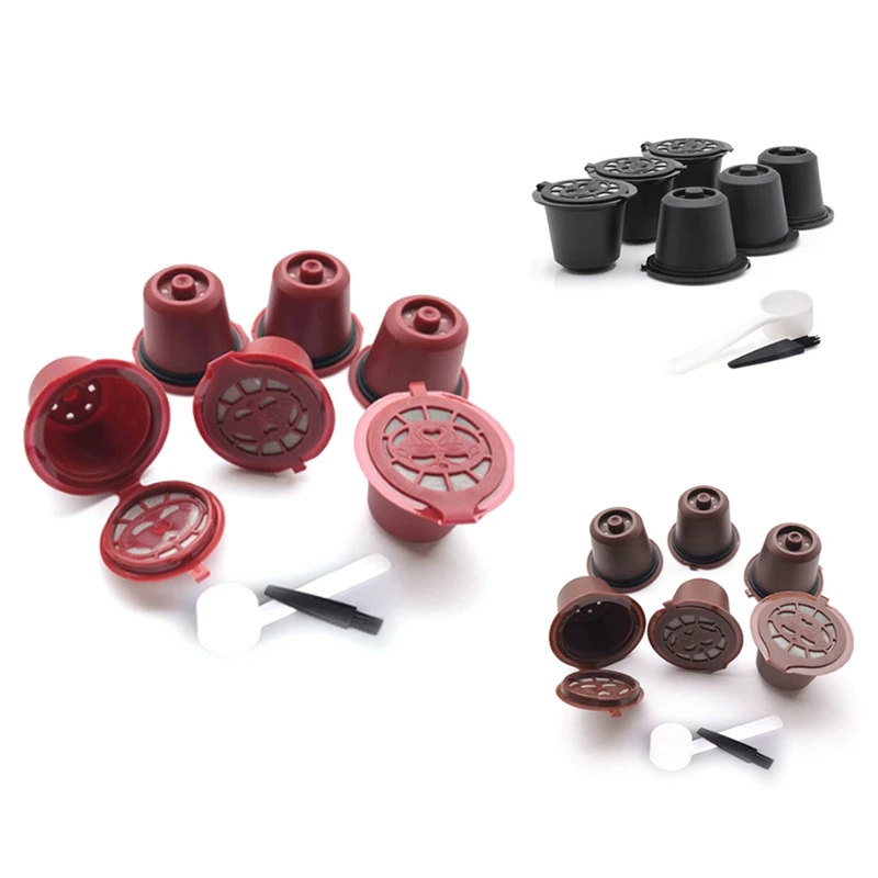 

6 шт., кофейные капсулы из нержавеющей стали для кофемашины Nespresso