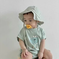funny baby clothes new born infant boy cartoon clouds romper toddler unisex jumpsuit kid cotton short sleeves one piece no cap