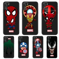 marvel iron man spiderman for xiaomi redmi note 10s 10 9t 9s 9 8t 8 7s 7 6 5a 5 pro max soft black phone case