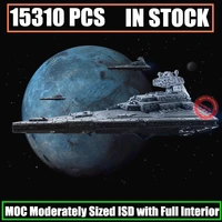 15300pcs imperial destroyer stars space galaxy aircraft wars moderately sized isd full interior building blocks bricks toy gift