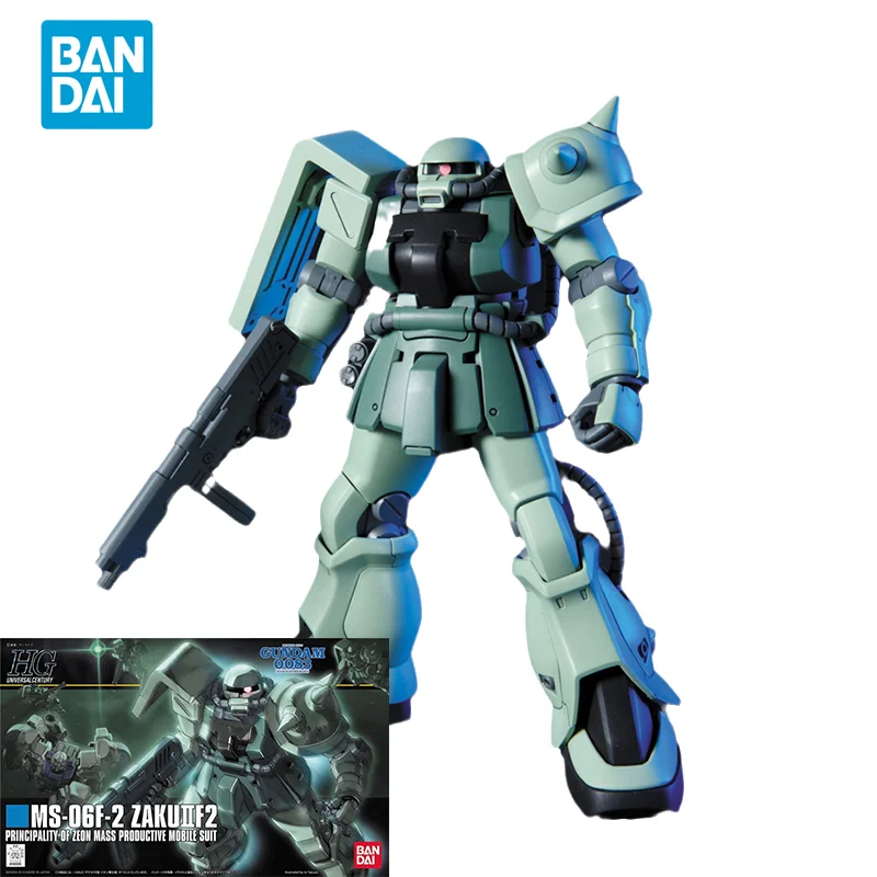 

Оригинальная фигурка Bandai GUNDAM, модель аниме серии HGUC 1/144, модель MS-06F-2 zakuii F2, Сборная модель, игрушки, подарки для детей