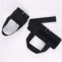 2pcs double d ring ankle cuff straps adjustable leg weight wrist belt leg exercises straps for kickbacks workouts gym black