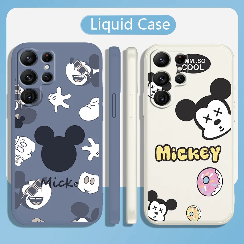 

Disney Mickey Mouse Cool Case For Samsung Galaxy S22 S21 S20 S10 Note20 10 Ultra Plus Pro FE Lite Liquid Rope Phone Cover Core