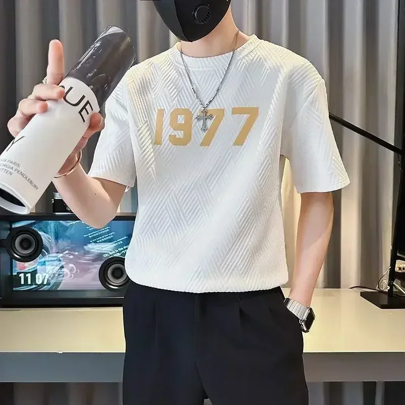 Высококачественная футболка с короткими рукавами мужская летняя модная