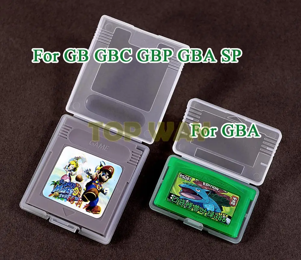 

100 шт., пластиковые прозрачные чехлы для игровых картриджей Gameboy Advance GBA