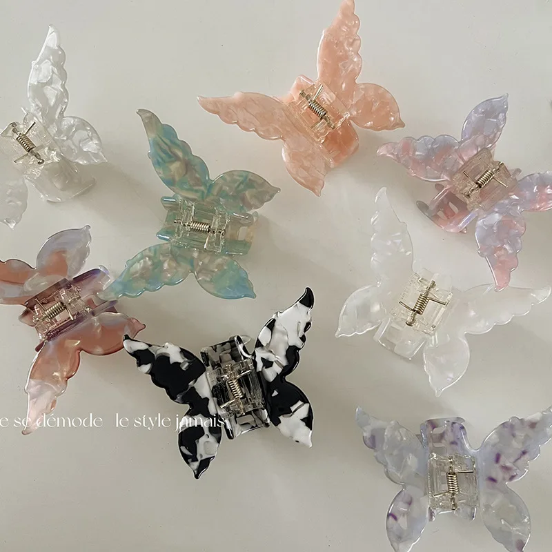 

Butterfly Grab Half Hair Sweet Girl Acetic Acid Hair Clip New Korean 2022 Shark Clip Hair Pins and Clips Accessories for Women