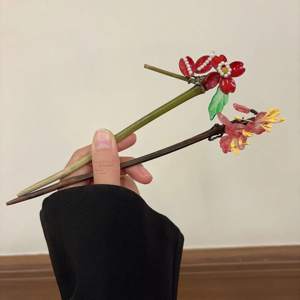 Палочки для еды в древнем стиле Ханфу кленовые листья деревянная палочка волос