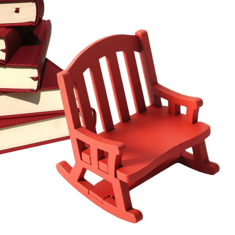 

Миниатюрное деревянное кресло, мебель для кукольного домика, стулья для кукольного домика в масштабе 1:12, миниатюрное кресло-качалка, миниатюрная мебель, фотография