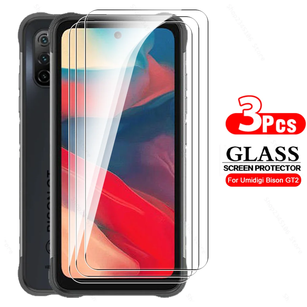 

3Pcs Glass Screen Protector For UMIDIGI Bison GT2 Pro 4G Tempered Glass For Umidigi BisonGT2 GT 2 2Pro GT2Pro 6.5inch Clear Film