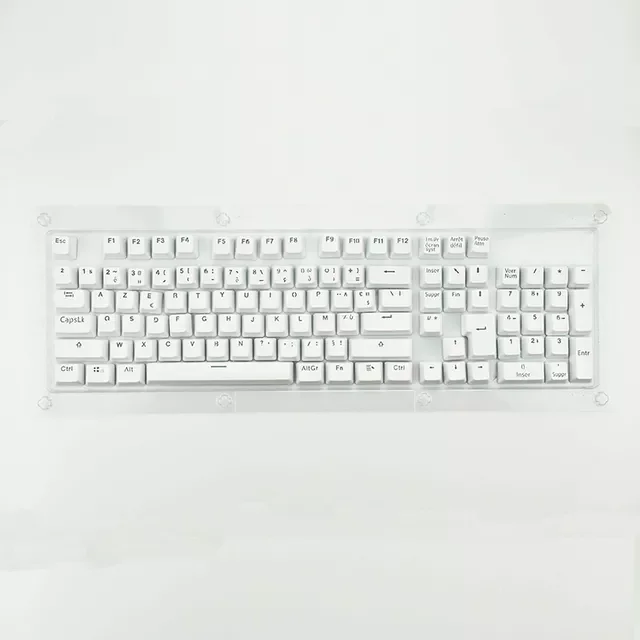 

Колпачки клавиш для механической клавиатуры, совместимые с переключателями MX, двойная подсветка, светодиодная подсветка, французские колп...