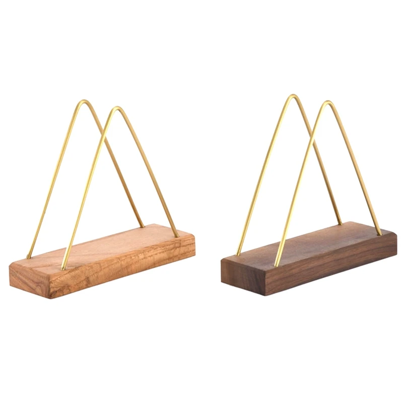 

Solid Wood Creative Vertical Triple-Cornered Tissue Holder Coffee Shop Restaurant Desktop Napkin Holder Table Tissue
