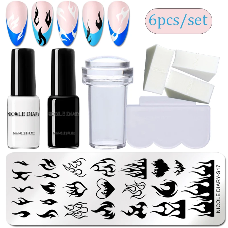 Скребок NICOLE DIARY с пластиной для стемпинга губка-бабочка инструмент дизайна