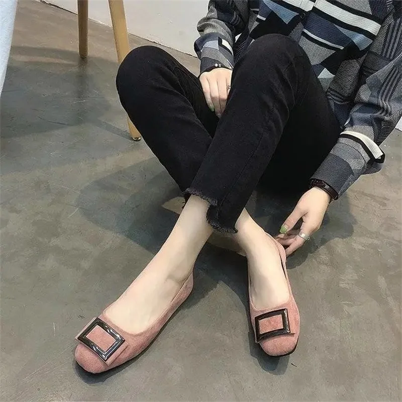

Spring And Summer Women's Shoes Shallow Mouth Square Head Flat Sole Soft Sole Simple And Versatile Comfortable Single Shoes