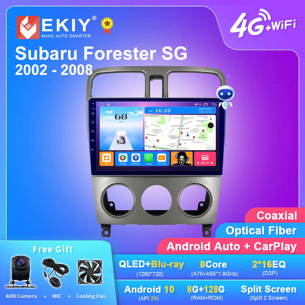 

EKIY T7 Android 10.0 Car Radio For Subaru Forester SG 2002 - 2008 Multimedia Player 2din Carplay GPS Navigation Tape Recorder HU