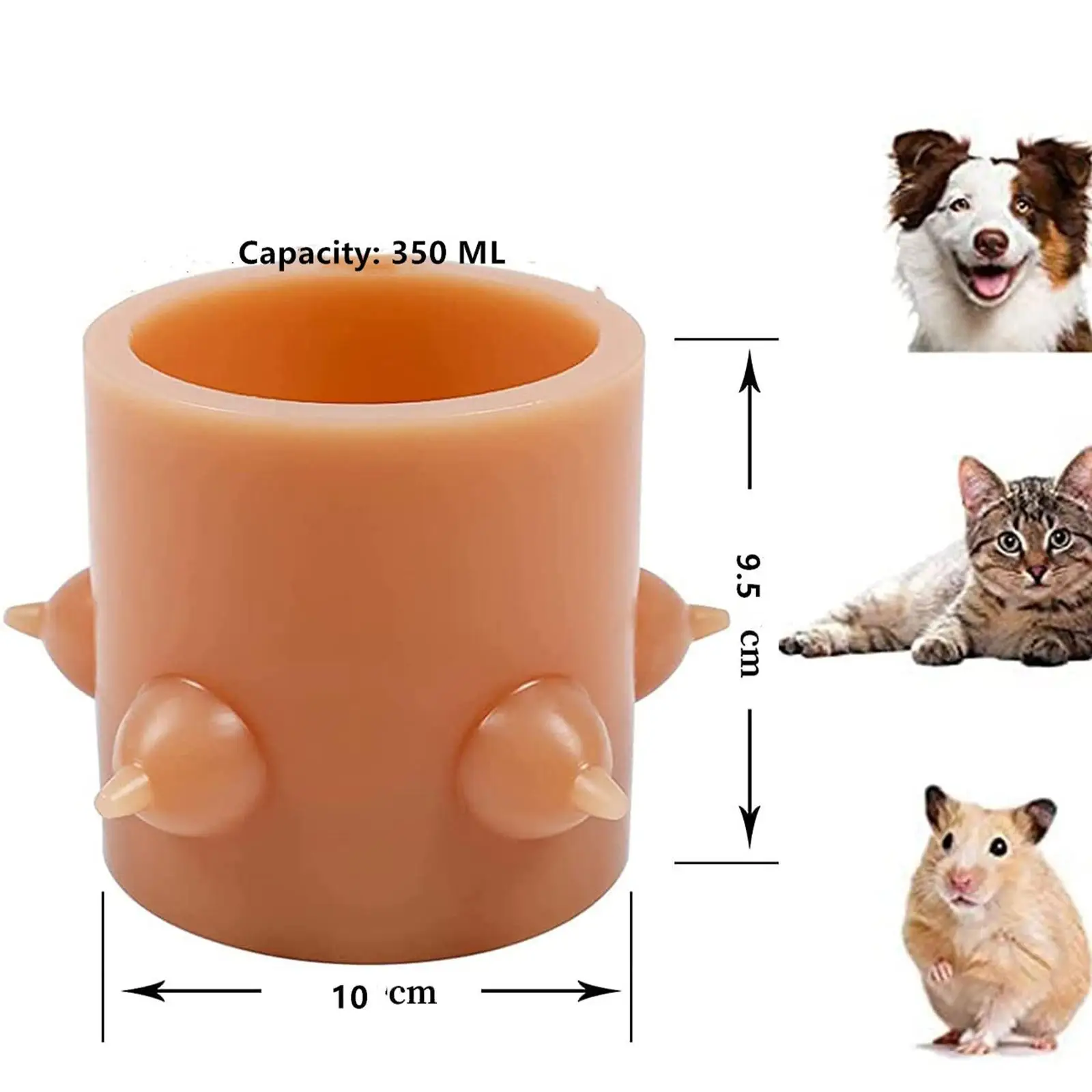 

Pet Milk Feeding Pets Nursing Bottle 4 Nozzles Milk Bowl for Kitten Small Animals