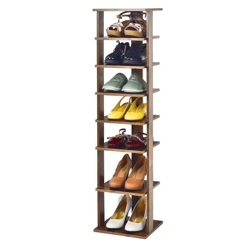 

7-Tier Vertical Shoe Rack Free Standing Storage Shelf Organizer Space Saving