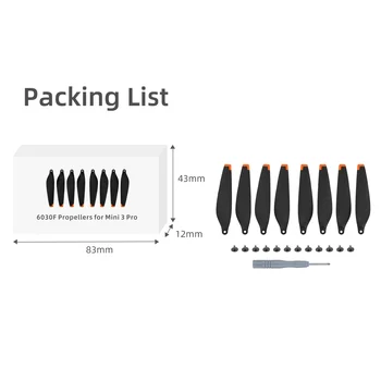 1/2/4 Pairs Propeller Props Blade Replacement Propeller for DJI Mini 3 Pro Light Weight Wing Fans Drone Propeller Motor Cap Kits 6