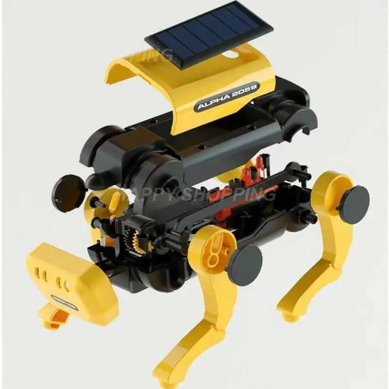 

Новинка, электрическая Механическая Собака на солнечной батарее, корова, детская развивающая сборка, технологическая головоломка, игрушка, бионическая умная собака-робот, игрушки